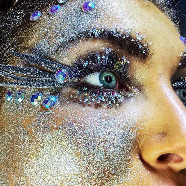 Fantasy Lash Art with Glitter and Crystals | Sirens Durham